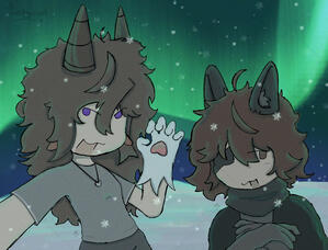 halfbody + bust, shaded / bg