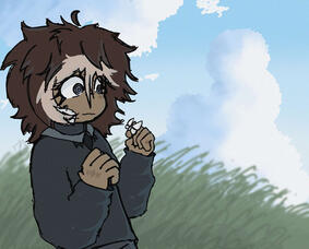 half-body, shaded / bg